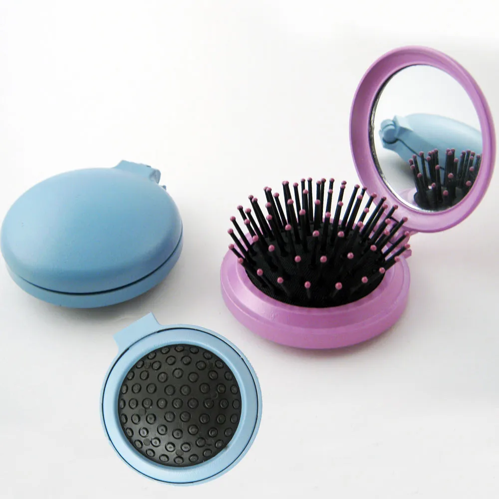 10 Pack Folding Hair Brush Mirror Compact Pocket Size Travel Car Purse Comb Gift