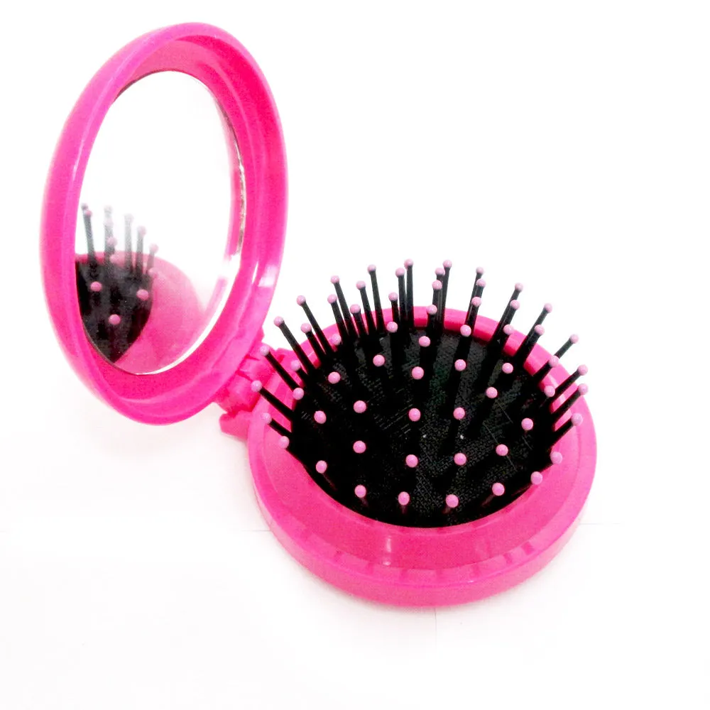 10 Pack Folding Hair Brush Mirror Compact Pocket Size Travel Car Purse Comb Gift
