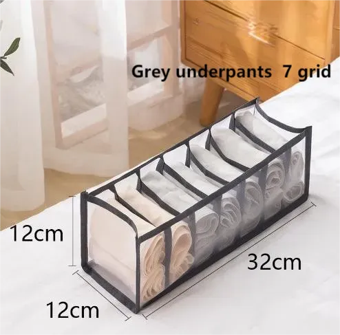 1pc Underwear Drawer Organizer Storage Box Foldable Closet Organizers Drawer Divider for Underpants Socks and Bras