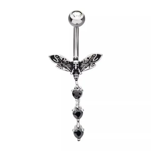 Belly Ring - Deathmoth Skull