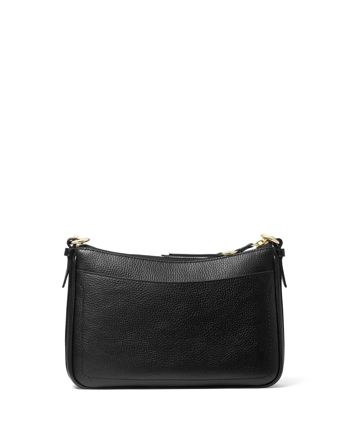 Michael Kors Women's Jet Set Leather Crossbody Bag with Charm and Zipper, Black