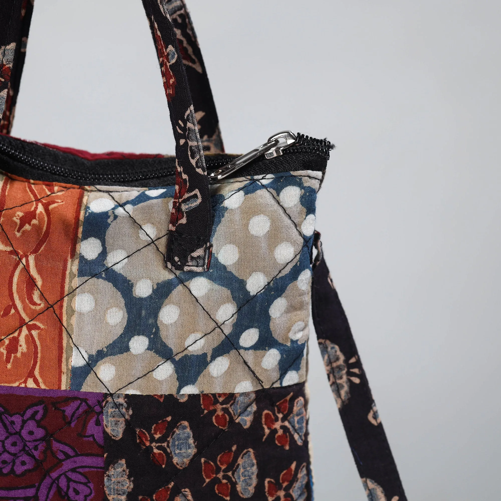 Multicolor - Handmade Quilted Cotton Patchwork Sling Bag 61