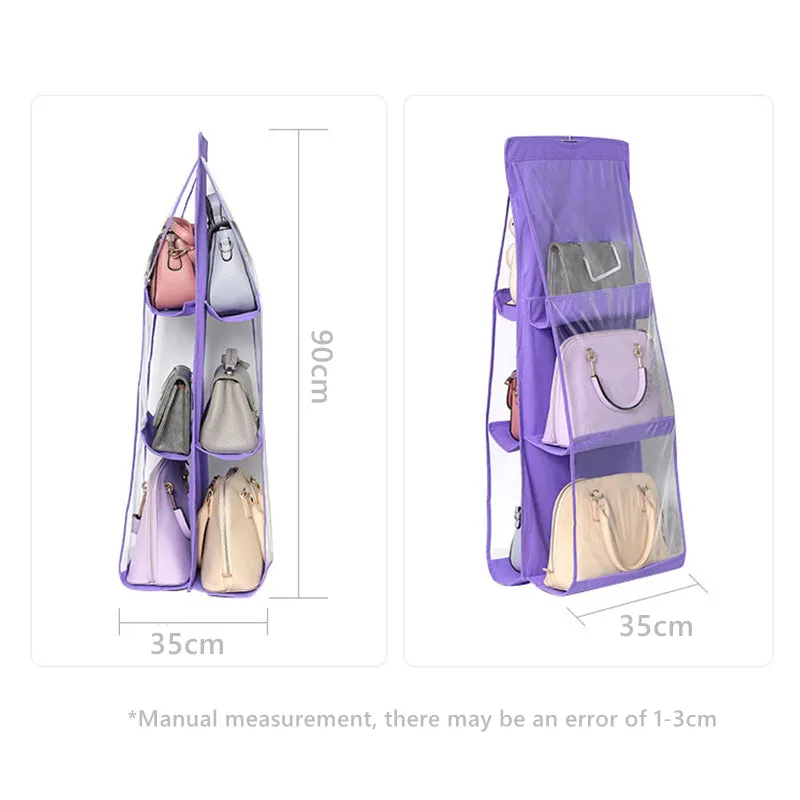 Ramadan Handbag Organizer Double Side Pocket Organizer Backpack Handbag Storage Bags Shoe Storage Bag Home Supplies Closet Rack Hangers
