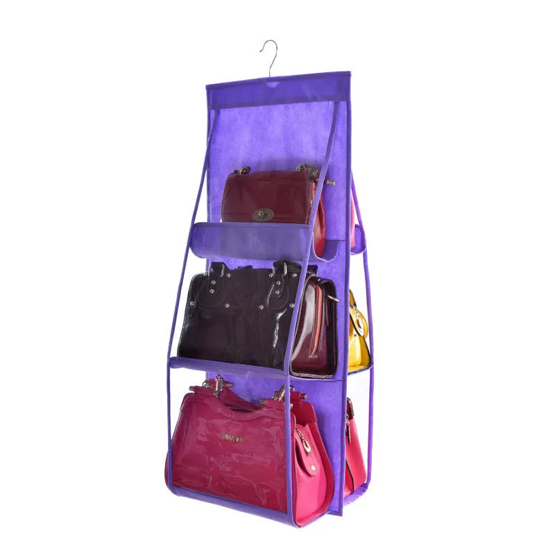 Ramadan Handbag Organizer Double Side Pocket Organizer Backpack Handbag Storage Bags Shoe Storage Bag Home Supplies Closet Rack Hangers