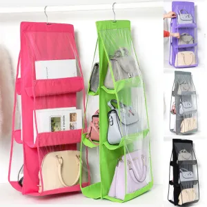 Ramadan Handbag Organizer Double Side Pocket Organizer Backpack Handbag Storage Bags Shoe Storage Bag Home Supplies Closet Rack Hangers