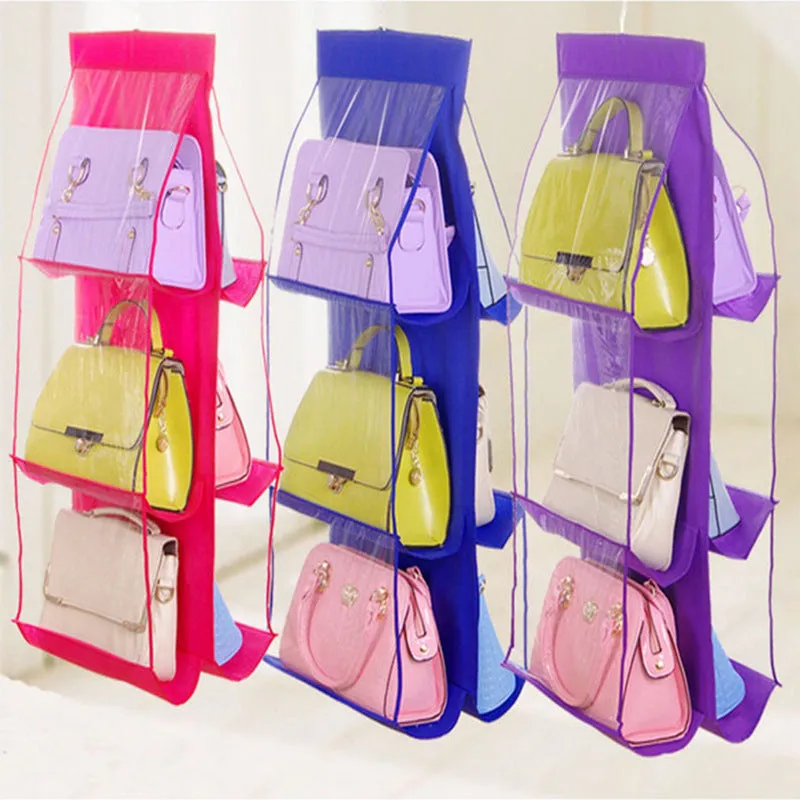 Ramadan Handbag Organizer Double Side Pocket Organizer Backpack Handbag Storage Bags Shoe Storage Bag Home Supplies Closet Rack Hangers