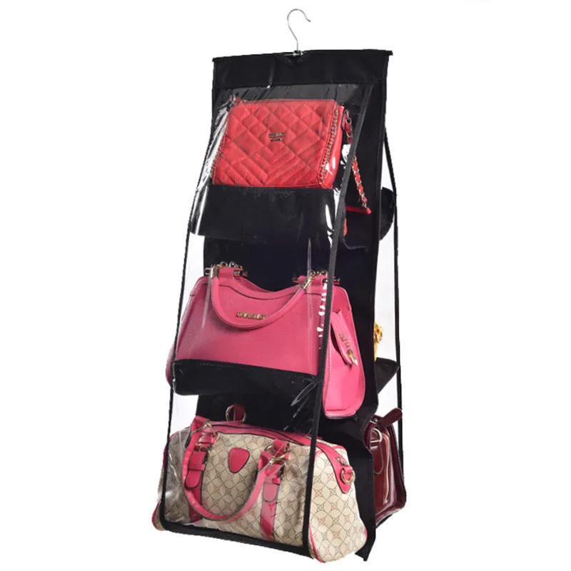 Ramadan Handbag Organizer Double Side Pocket Organizer Backpack Handbag Storage Bags Shoe Storage Bag Home Supplies Closet Rack Hangers