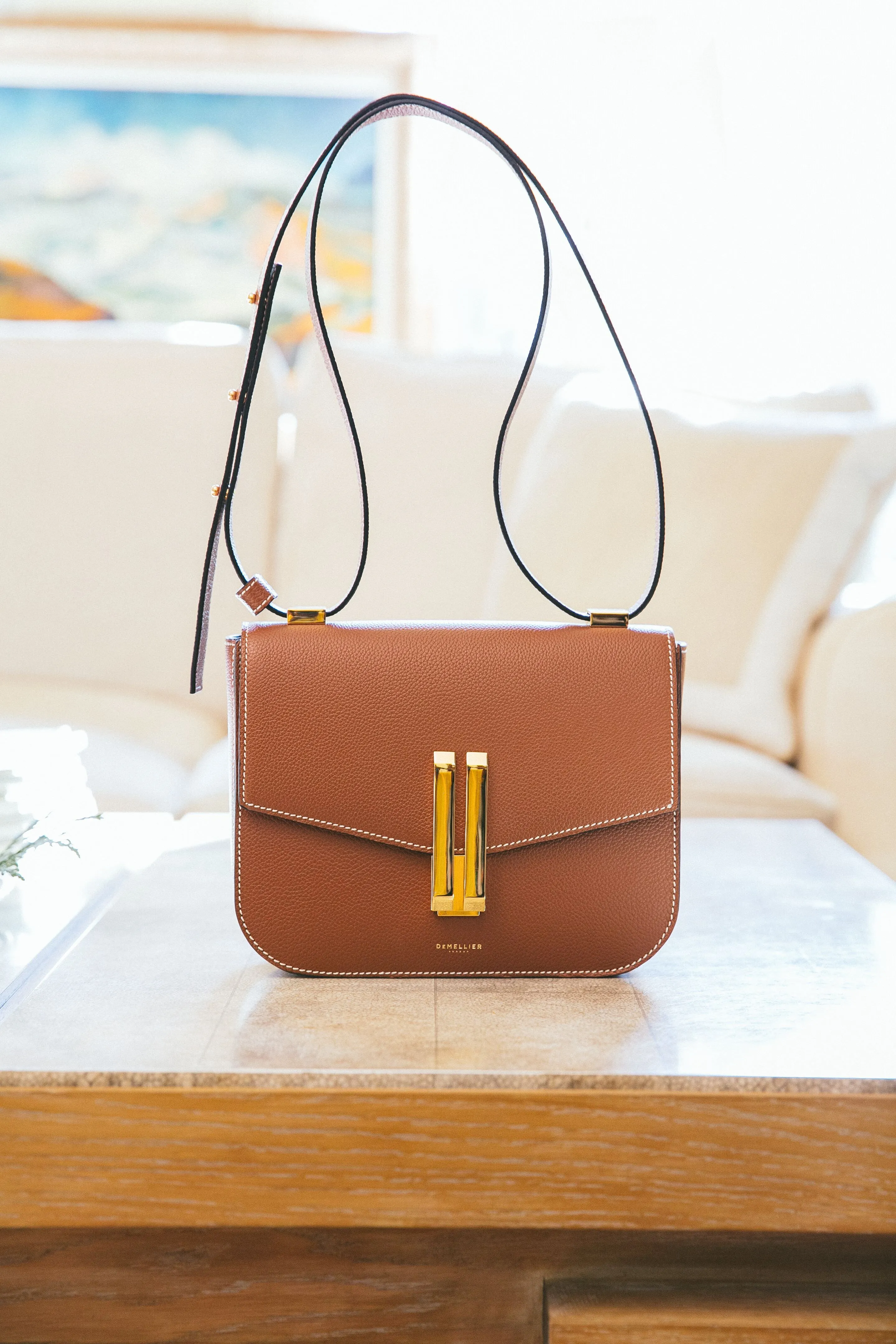 Tan with Contrast Stitching Vancouver Bag