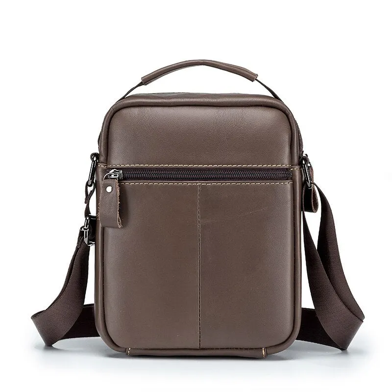 West Louis Men Cow Leather Casual Multifunction Messenger Bag