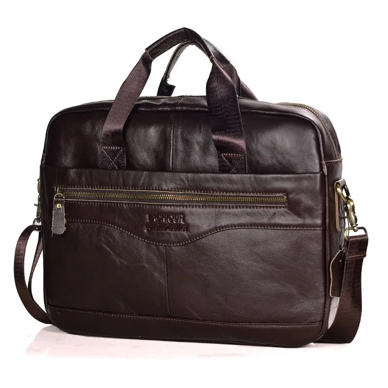 West Louis Men Genuine Leather Business Office Briefcase