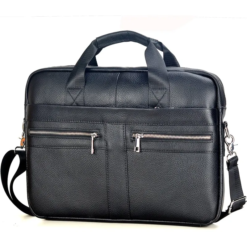 West Louis Men Genuine Leather Business Office Briefcase