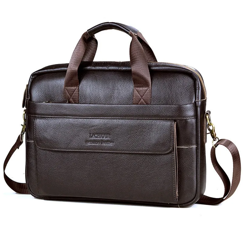 West Louis Men Genuine Leather Business Office Briefcase