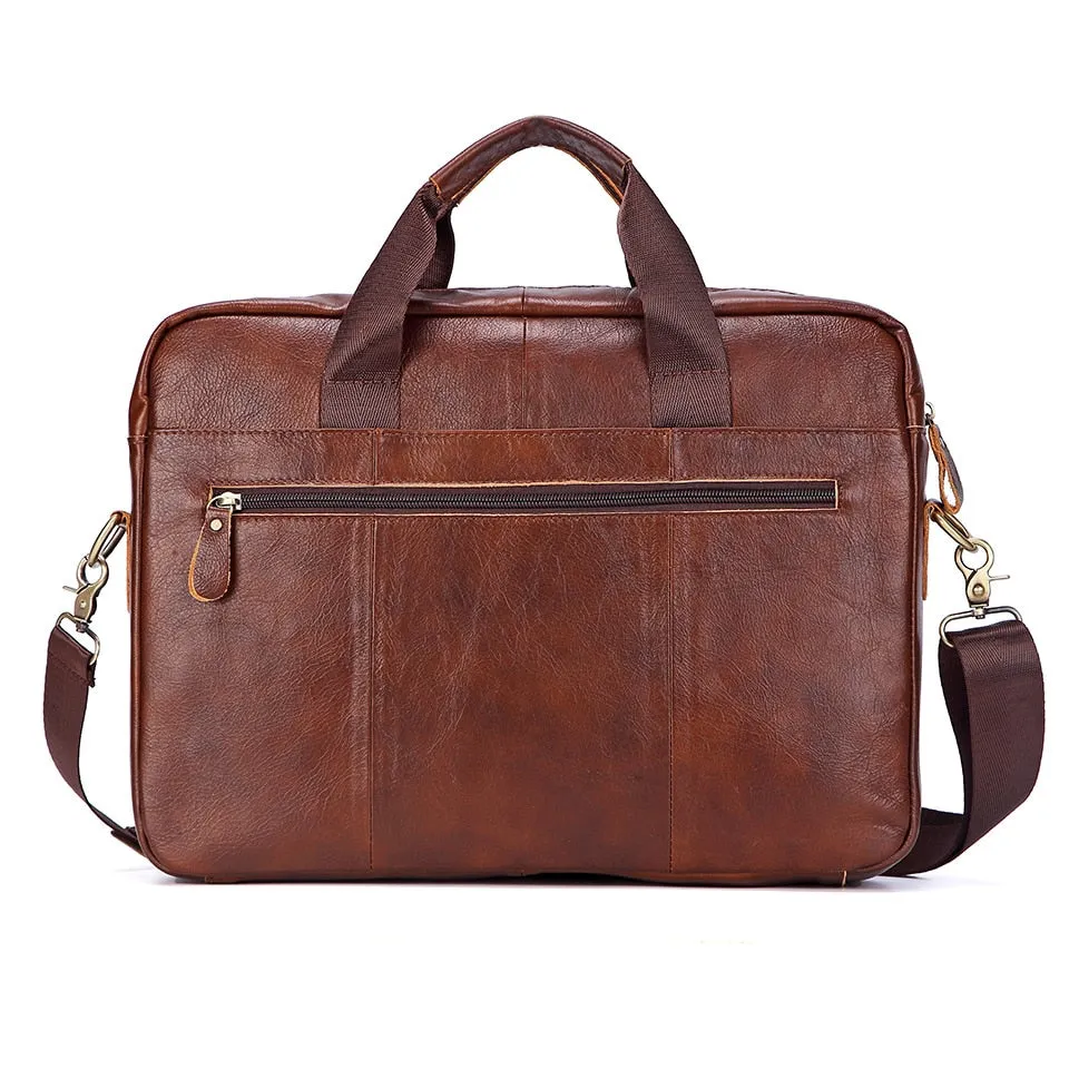 West Louis Men Genuine Leather Business Office Briefcase