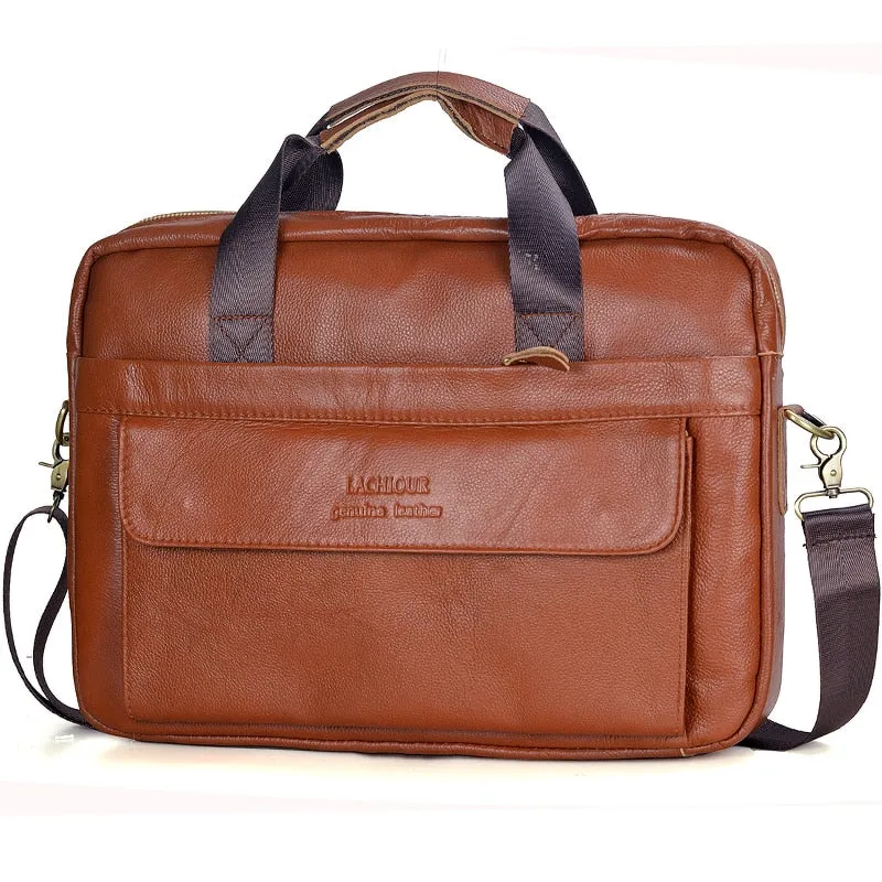 West Louis Men Genuine Leather Business Office Briefcase