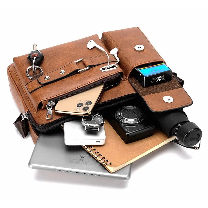 West Louis Men Leather Business-Men Briefcase