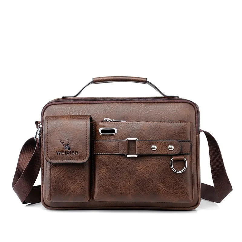 West Louis Men Leather Business-Men Briefcase
