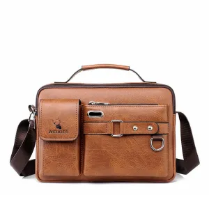 West Louis Men Leather Business-Men Briefcase