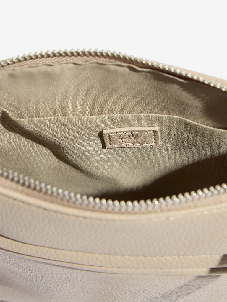 Westside Beige Self-Textured Sling Bag
