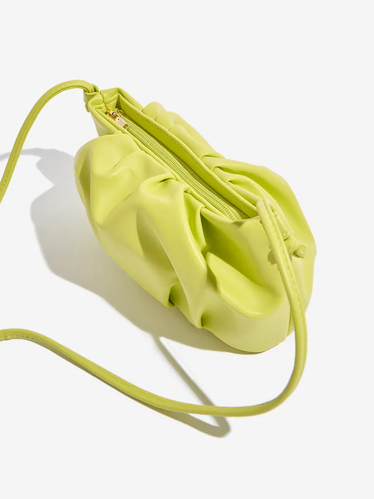 Westside Lime Pleated Sling Bag